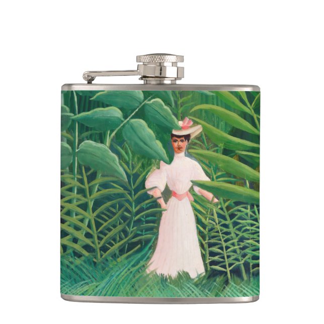 Henri Rousseau - Woman Walking in an Exotic Forest Flask (Front)