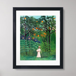 Henri Rousseau - Woman Walking in an Exotic Forest Framed Art