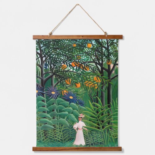 Henri Rousseau _ Woman Walking in an Exotic Forest Hanging Tapestry