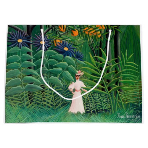 Henri Rousseau _ Woman Walking in an Exotic Forest Large Gift Bag