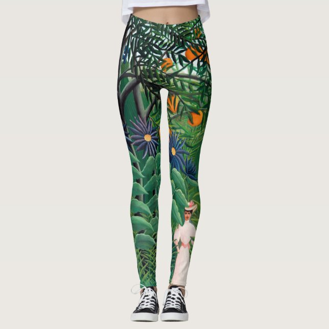 Henri Rousseau - Woman Walking in an Exotic Forest Leggings (Front)