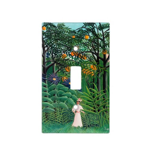 Henri Rousseau _ Woman Walking in an Exotic Forest Light Switch Cover