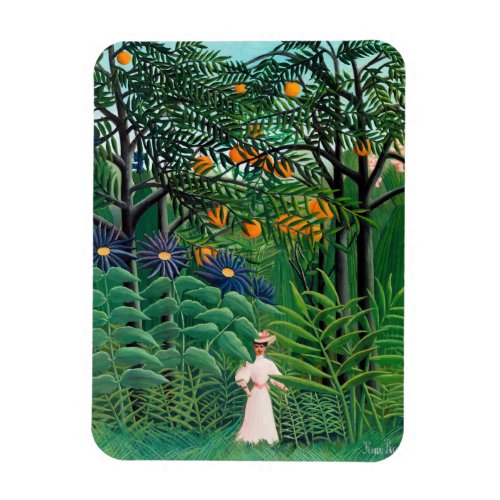 Henri Rousseau _ Woman Walking in an Exotic Forest Magnet