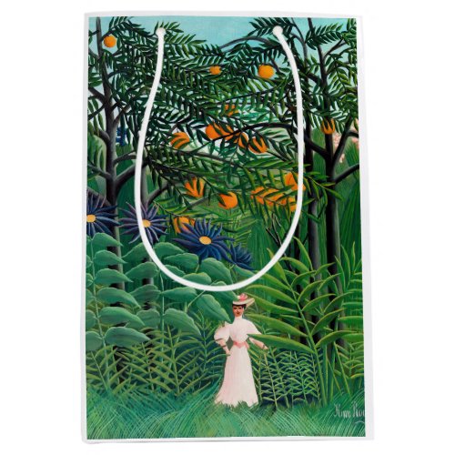 Henri Rousseau _ Woman Walking in an Exotic Forest Medium Gift Bag