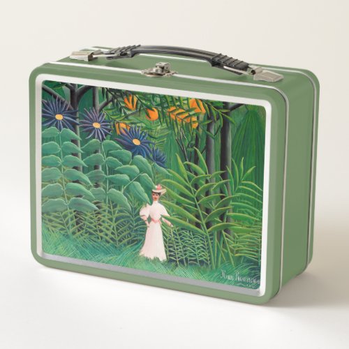Henri Rousseau _ Woman Walking in an Exotic Forest Metal Lunch Box