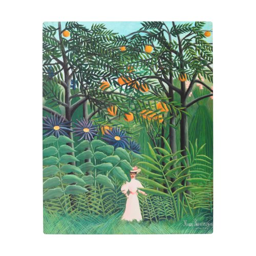 Henri Rousseau _ Woman Walking in an Exotic Forest Metal Print