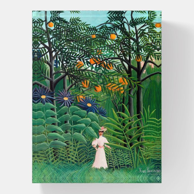 Henri Rousseau - Woman Walking in an Exotic Forest Paperweight (Vertical)