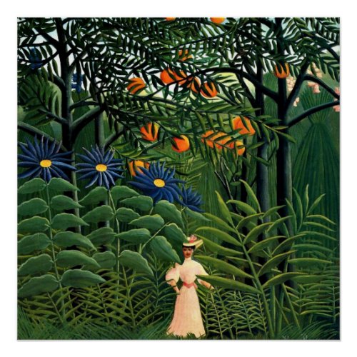 Henri Rousseau _ Woman Walking in an Exotic Forest Poster