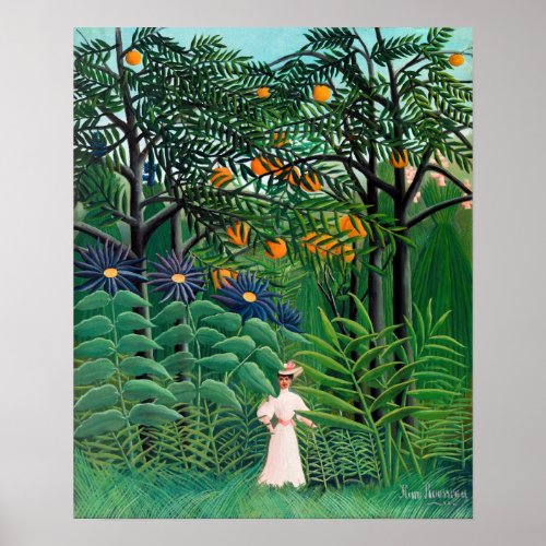 Henri Rousseau _ Woman Walking in an Exotic Forest Poster