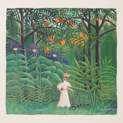 Henri Rousseau _ Woman Walking in an Exotic Forest Scarf