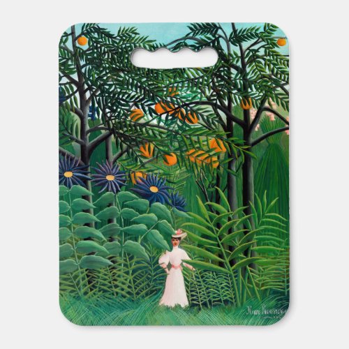 Henri Rousseau _ Woman Walking in an Exotic Forest Seat Cushion