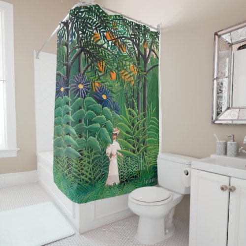 Henri Rousseau _ Woman Walking in an Exotic Forest Shower Curtain