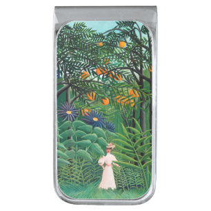 Henri Rousseau - Woman Walking in an Exotic Forest Silver Finish Money Clip
