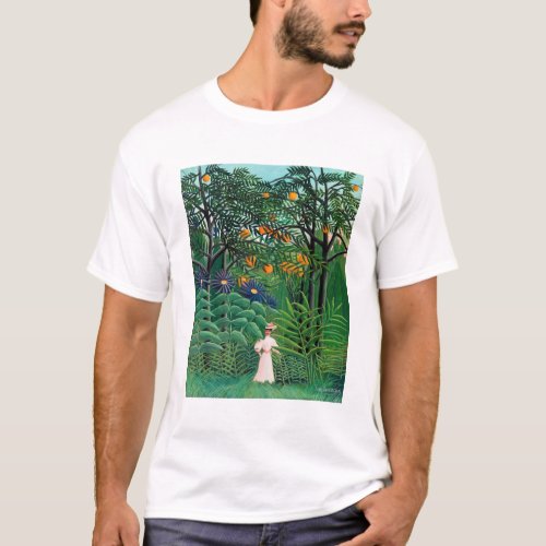 Henri Rousseau _ Woman Walking in an Exotic Forest T_Shirt
