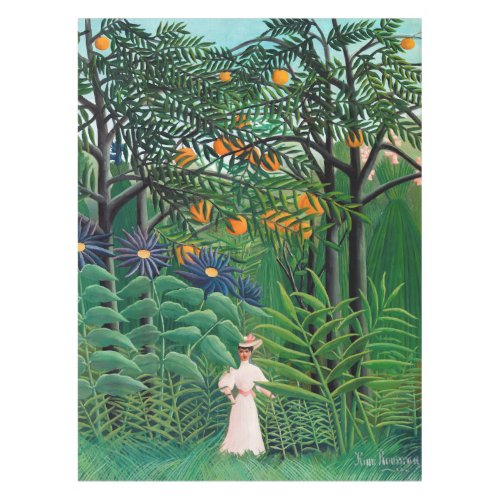 Henri Rousseau _ Woman Walking in an Exotic Forest Tablecloth