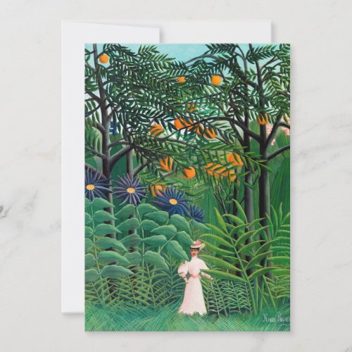 Henri Rousseau _ Woman Walking in an Exotic Forest Thank You Card