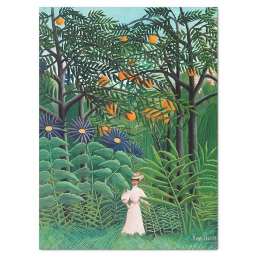 Henri Rousseau _ Woman Walking in an Exotic Forest Tissue Paper