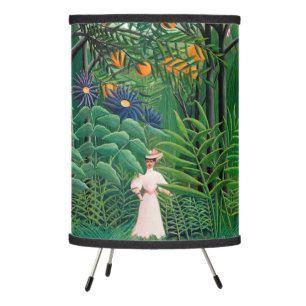 Henri Rousseau - Woman Walking in an Exotic Forest Tripod Lamp
