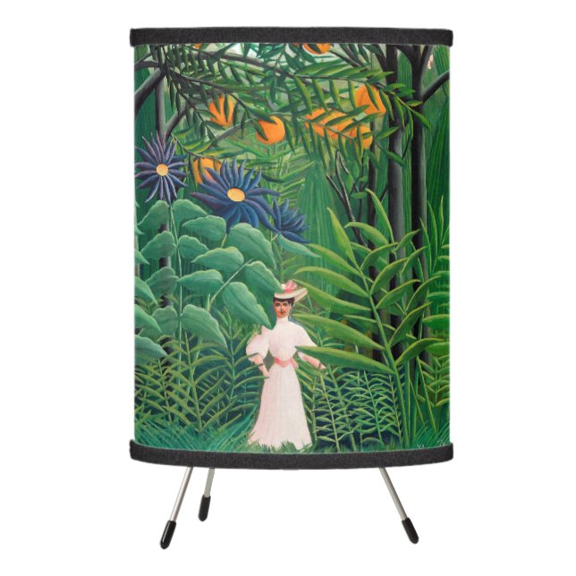 Henri Rousseau - Woman Walking in an Exotic Forest Tripod Lamp (Left)
