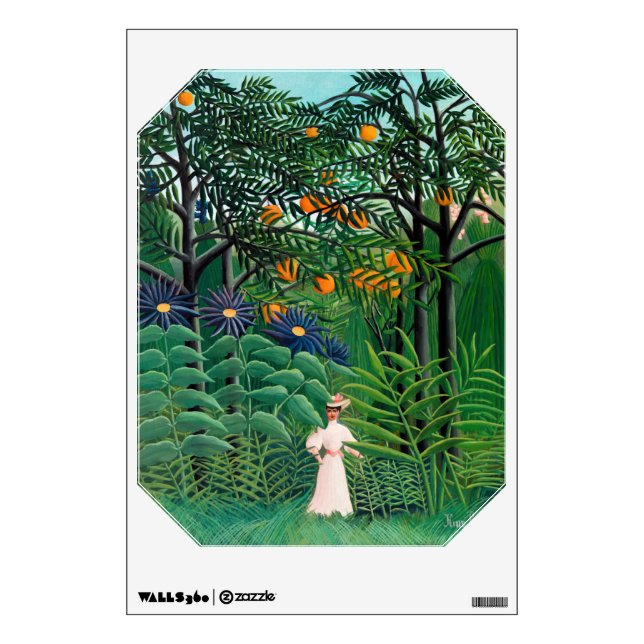 Henri Rousseau - Woman Walking in an Exotic Forest Wall Decal (Front)
