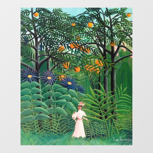 Henri Rousseau _ Woman Walking in an Exotic Forest Window Cling