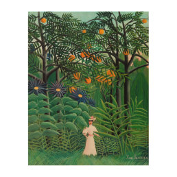 Henri Rousseau - Woman Walking in an Exotic Forest Wood Wall Art