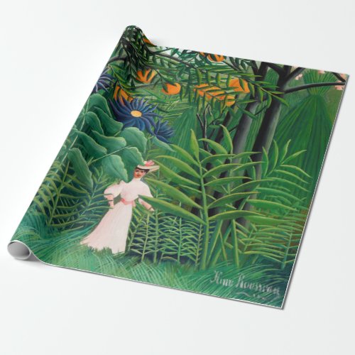 Henri Rousseau _ Woman Walking in an Exotic Forest Wrapping Paper