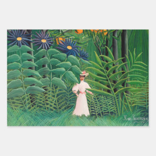 Henri Rousseau - Woman Walking in an Exotic Forest Wrapping Paper Sheets