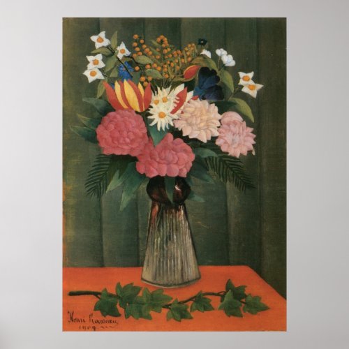 Henri Rousseaus Flowers in a Vase 1909 Poster