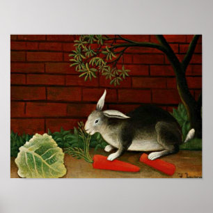 Henri Rousseau's painting, Rabbit Poster