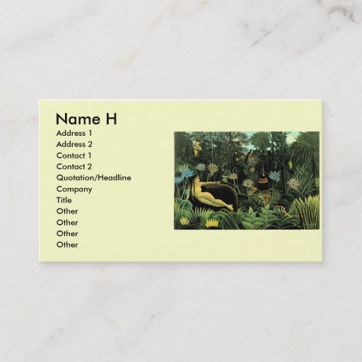 Customizable Henri Rousseau's The Dream (1910) Business Card