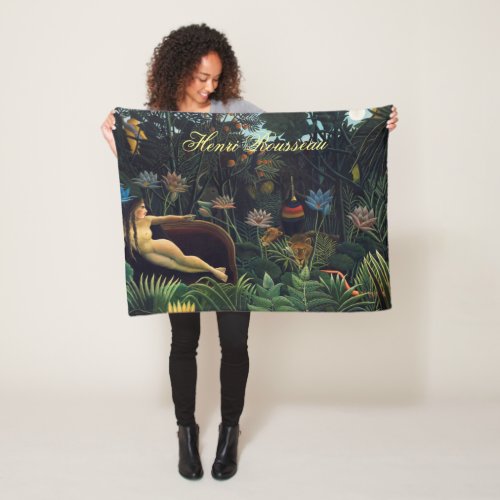 Henri Rousseaus The Dream 1910 famous painting Fleece Blanket