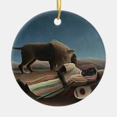 Henri Rousseaus The Sleeping Gypsy Ceramic Ornament