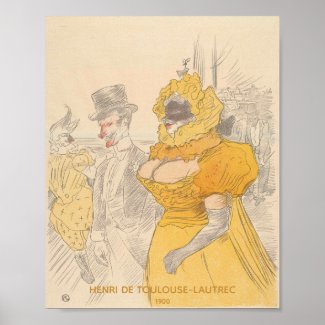 Henri Toulouse-Lautrec, Masquerade Ball, Fine Art  Poster
