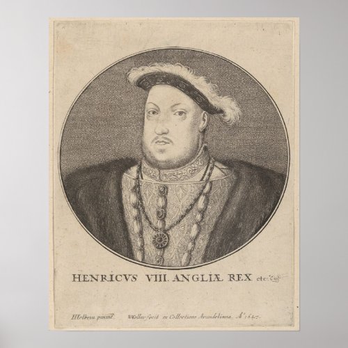 HENRICUS VIII KING OF ENGLAND POSTER