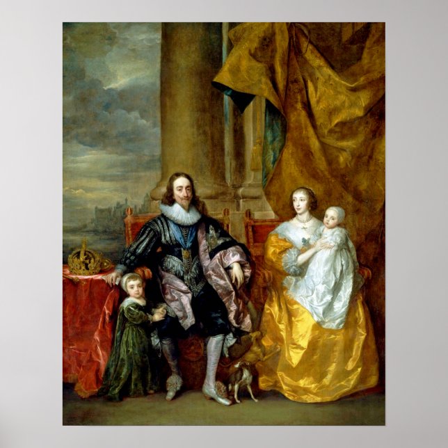 Henrietta Maria and Charles I by Van Dyck Poster (Front)