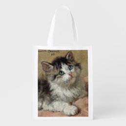 Henriette Ronner Knip - An Inquisitive Kitten 1893 Grocery Bag
