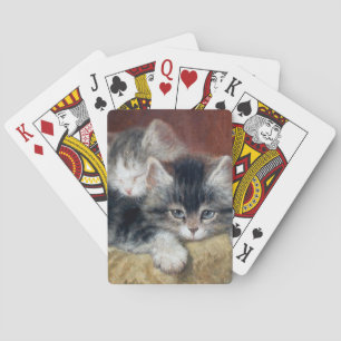 Henriette Ronner Knip Kittens Painting Poker Cards