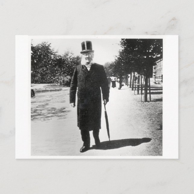 Henrik Ibsen (1828-1906) in Oslo, 1896 (b/w photo) Postcard (Front)