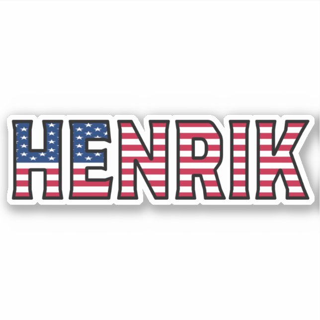Henrik Name First Name USA Sticker Sticker Set (Front)