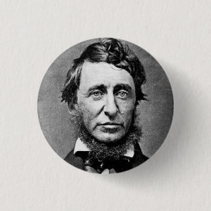 Henry David Thoreau Black & White Portrait Pinback Button