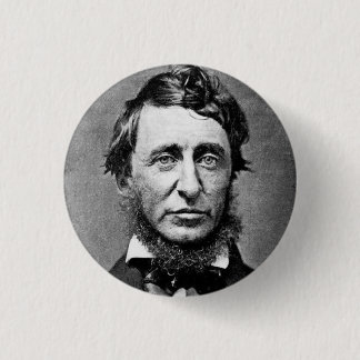 Henry David Thoreau Black & White Portrait Pinback Button
