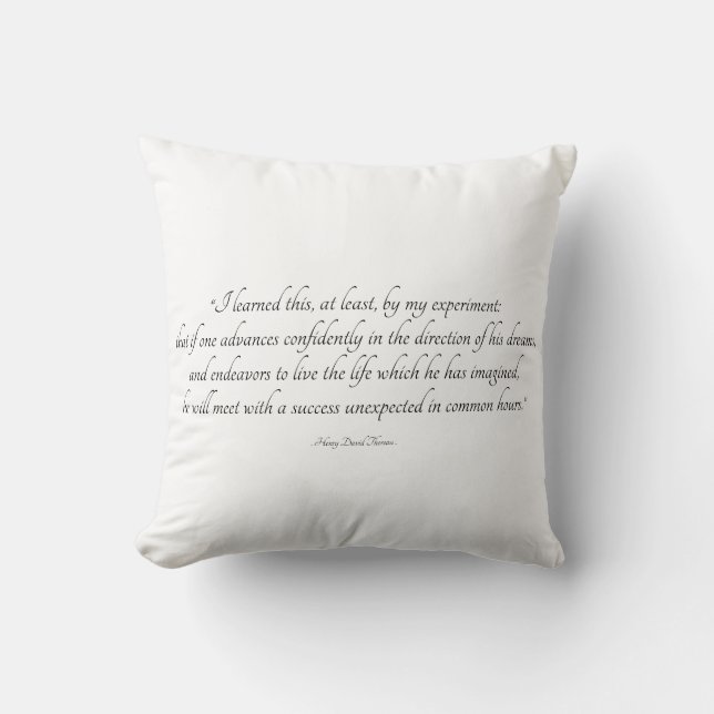 Henry David Thoreau Chic Quote Art Throw Pillow (Front)