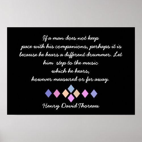 Henry David Thoreau _ Different Drummer quote Poster