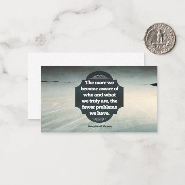Henry David Thoreau Inspirational Quote "Aware" Note Card (Front/Back In Situ)