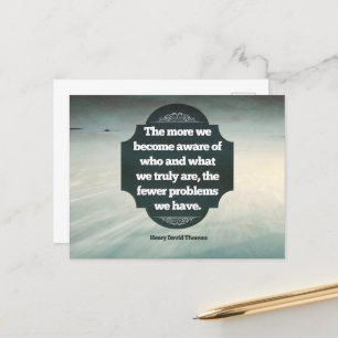 Henry David Thoreau Inspirational Quote "Aware" Postcard