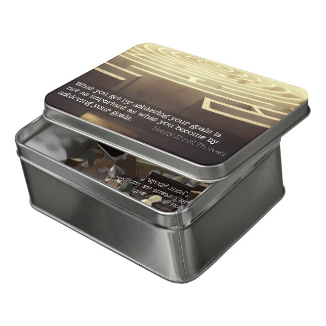 Henry David Thoreau Inspirational Quote "Become" Jigsaw Puzzle (Lid Open)