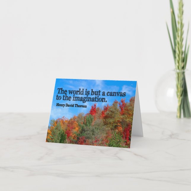 Henry David Thoreau Inspirational Quote "Canvas" Thank You Card (Front)