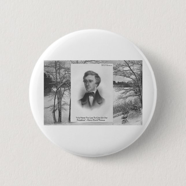 Henry David Thoreau Quote Button (Front)