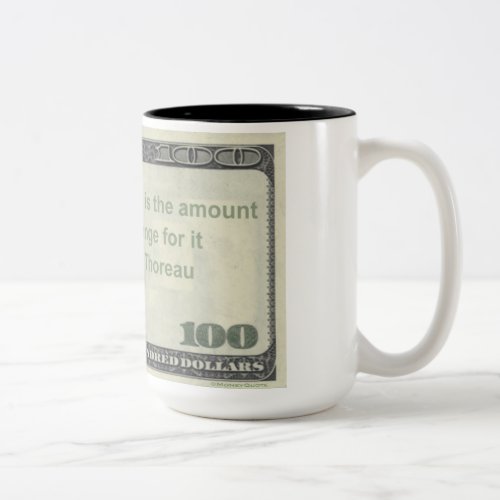 Henry David Thoreau Quote Mug Price of Life Two_Tone Coffee Mug